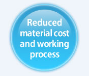 Reduced material cost and working process